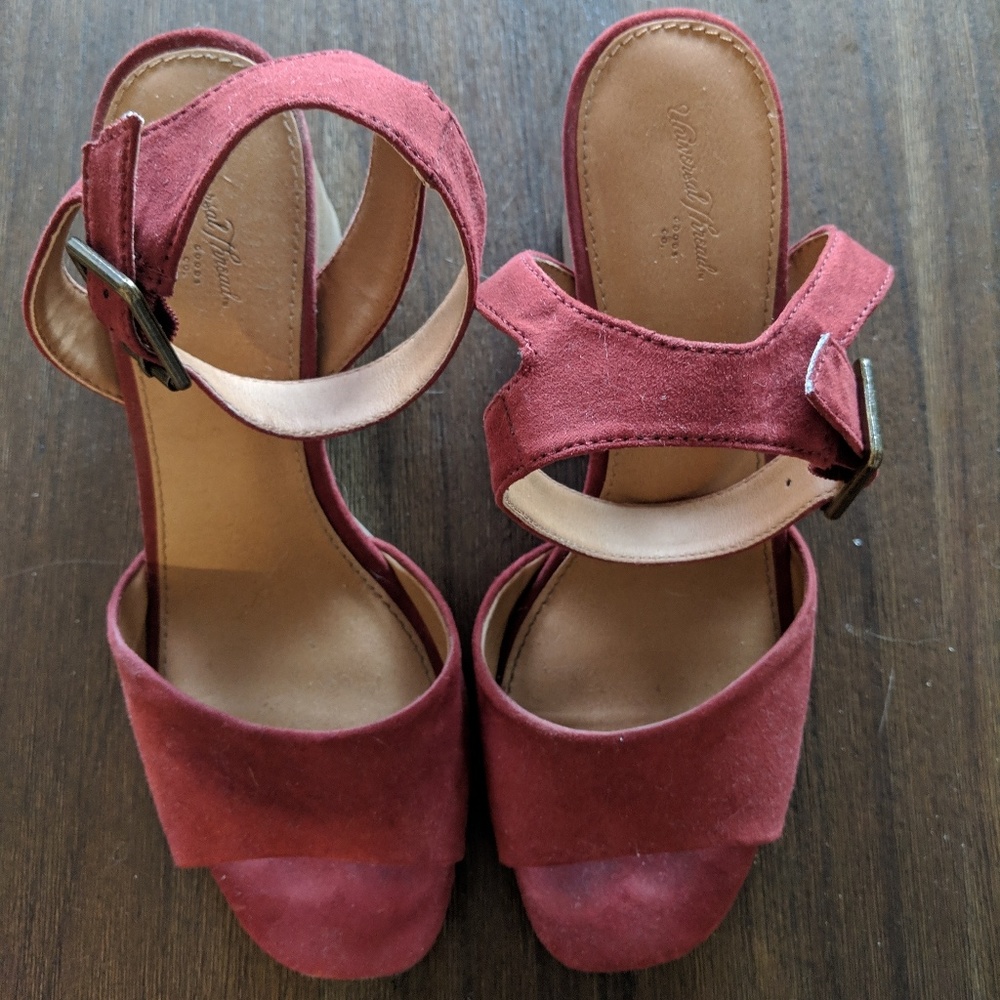 Red Chunky High Heels